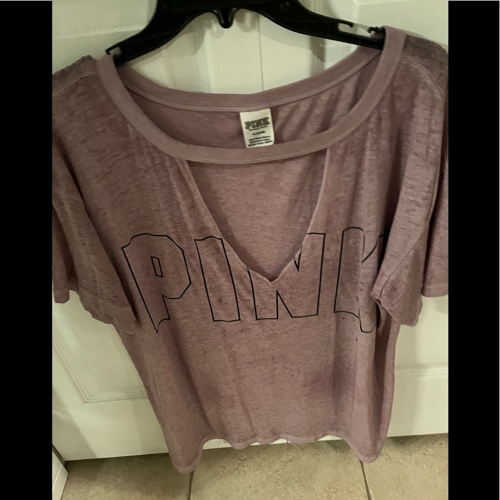 COPY - Pink Victoria Secrets size medium tshirt light purple